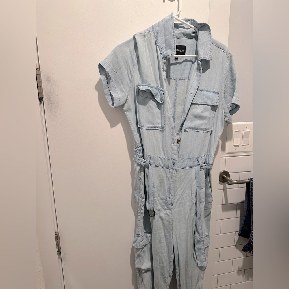 Lightwash Denim Painters Jumpsuit